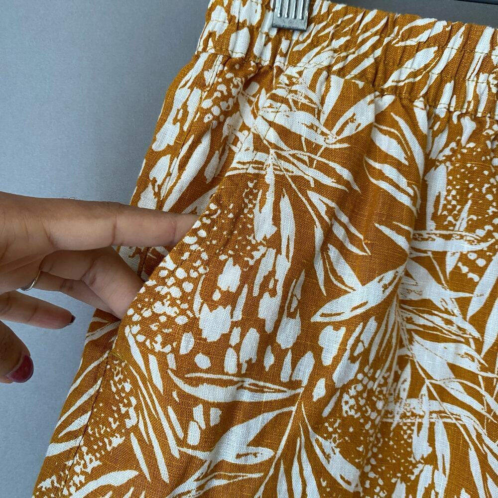 Christian Siriano sz S gold 100% linen boho‎ mini skirt - Picture 5 of 8